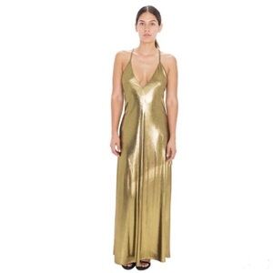Metallic Gold Goddess Maxi Dress